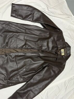 Classic Eddie Bauer “Car” Coat-Brown Leather